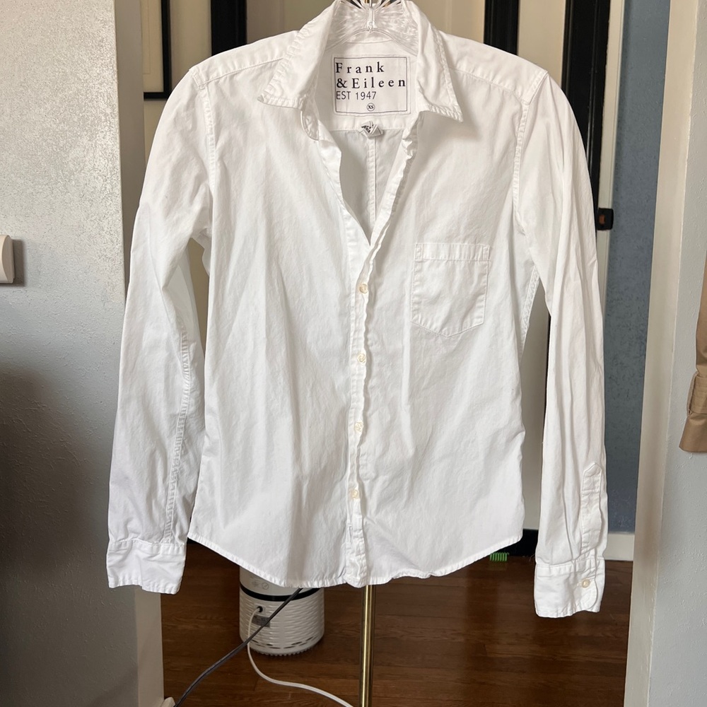 Frank & Eileen White Cotton Button-Up Shirt